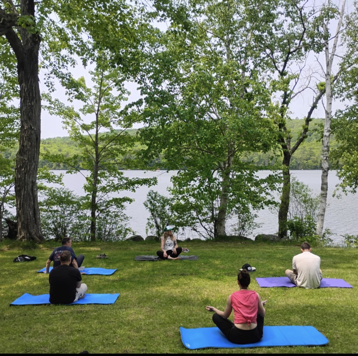 A cohort practicing outdoors, Maine